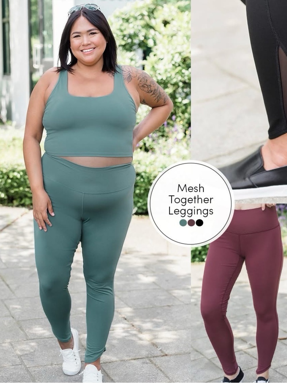Mesh Together Leggings (NWOT) Sage, Size XS *very stretchy